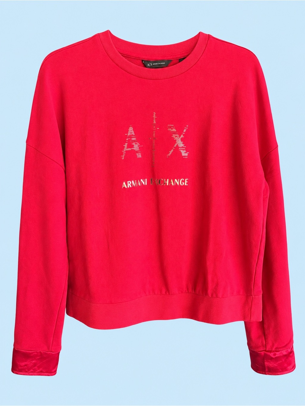 A|X Armani Exchange Crewneck Sweatshirt with Metallic Logo